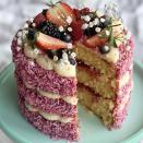 <p>In need of a showstopping <a href="https://www.delish.com/uk/cooking/recipes/g31433515/best-cake-recipes/" rel="nofollow noopener" target="_blank" data-ylk="slk:cake" class="link ">cake</a> idea, that's actually pretty easy to pull off? This coconut and raspberry cake is an absolute dream. <a href="https://www.delish.com/uk/cooking/recipes/g28934063/afternoon-tea-recipes/" rel="nofollow noopener" target="_blank" data-ylk="slk:Afternoon tea" class="link ">Afternoon tea</a> never looked so good. </p><p>Get the <a href="https://www.delish.com/uk/cooking/recipes/a34120737/raspberry-and-coconut-cake/" rel="nofollow noopener" target="_blank" data-ylk="slk:Raspberry and Coconut Cake" class="link ">Raspberry and Coconut Cake</a> recipe.</p>