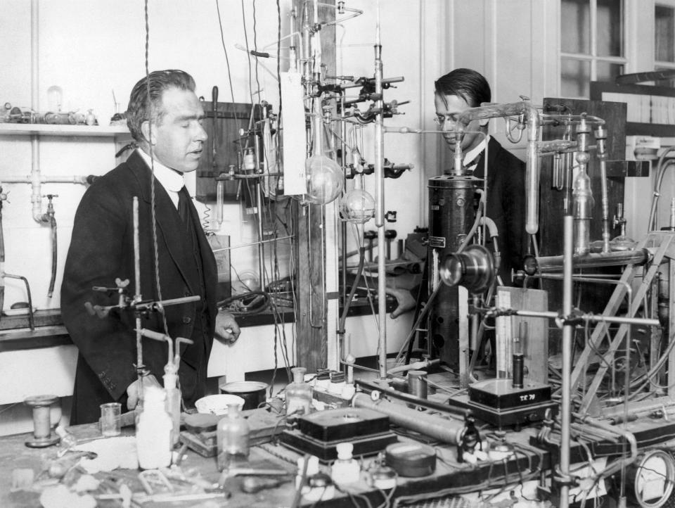 The Danish scientist Niels Bohr in his laboratory in the 1940s. <em>Photo by Keystone-France/Gamma-Keystone via Getty Images</em>