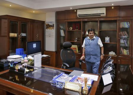 Transport and Shipping Minister Nitin Gadkari is pictured in his office in New Delhi, India, August 26, 2015. REUTERS/Anindito Mukherjee