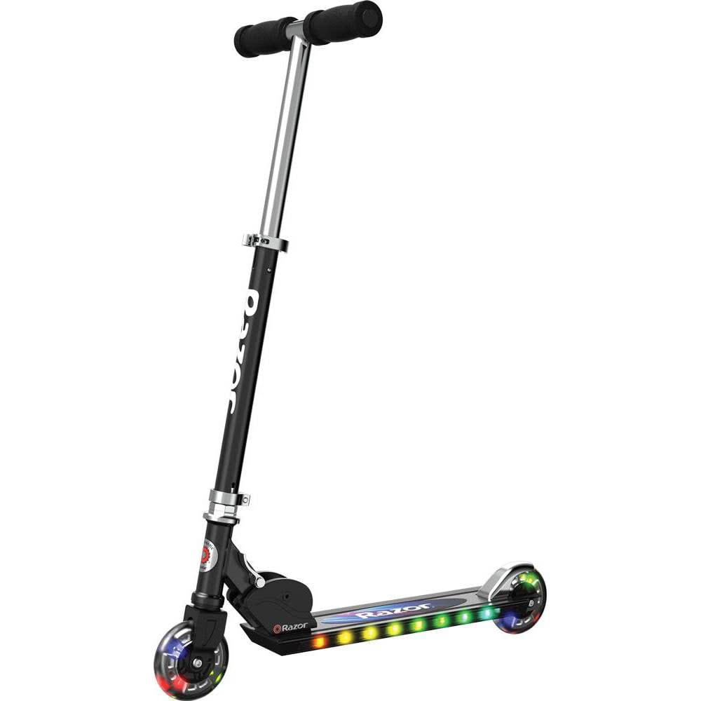 <p><a href="https://go.redirectingat.com?id=74968X1596630&url=https%3A%2F%2Fwww.walmart.com%2Fip%2FRazor-A-2-Wheel-Scooter-with-LED-Lights-Black%2F848634781&sref=https%3A%2F%2Fwww.goodhousekeeping.com%2Fchildrens-products%2Fg5153%2Fkids-outdoor-toys%2F" rel="nofollow noopener" target="_blank" data-ylk="slk:Shop Now;elm:context_link;itc:0;sec:content-canvas" class="link rapid-noclick-resp">Shop Now</a></p><p>Razor A+ Lightshow Kick Scooter</p><p>$99.56</p><p>walmart.com</p>