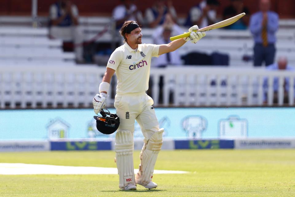 <p>Rory Burns celebrates his century at Lord’s</p> (Getty Images)