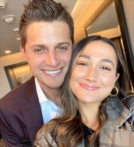 <p>Madisyn Seager/instagram</p> Corey Seager and his wife Madisyn Seager smile for a selfie.