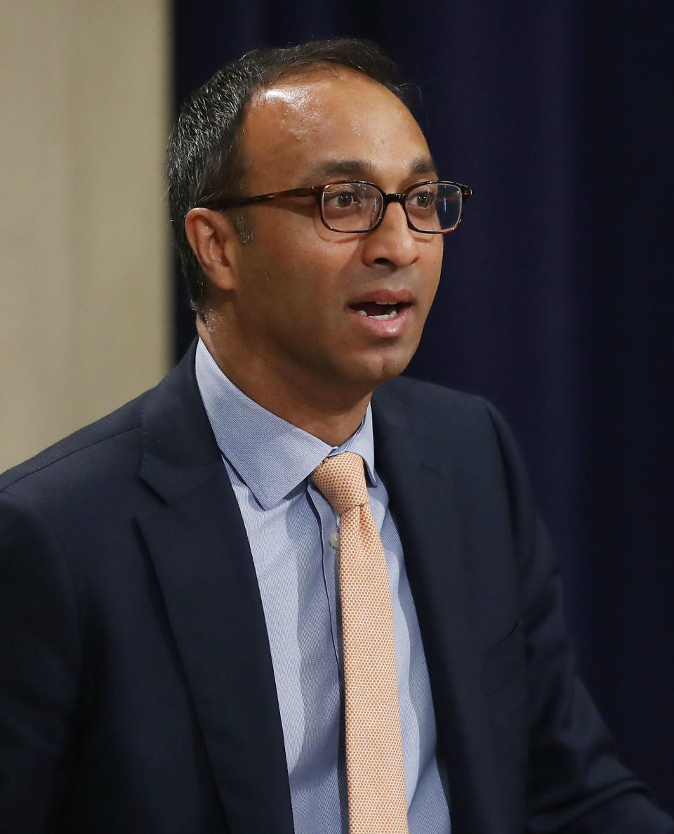 WASHINGTON, DC - MAY 31:  Judge Amit Mehta, of the U.S. District Court for the District of Columbia, speaks during the Justice Department's Asian American and Pacific Islander Heritage Month Observance Program, at the Justice Department, on May 31, 2017 in Washington, DC.  (Photo by Mark Wilson/Getty Images)