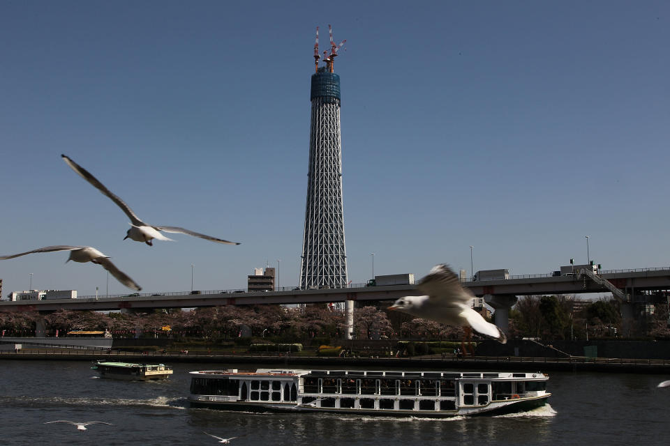 The Tokyo Skytree, twice as tall as the Eiffel Tower is set to open next week, according to media reports. (Photo by Koichi Kamoshida/Getty Images)