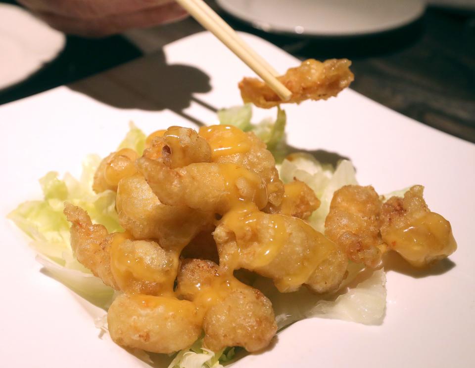 A $9.95 rock shrimp tempura appetizer from Kasai's Green location.