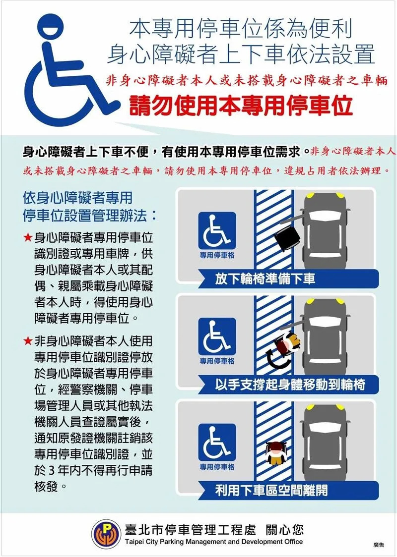 白色斜線是給身心障礙者的上下車區空間。（圖／翻攝自臺北交通大家談臉書粉專）