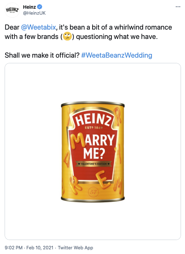 Heinz suggested they and Weetabix 