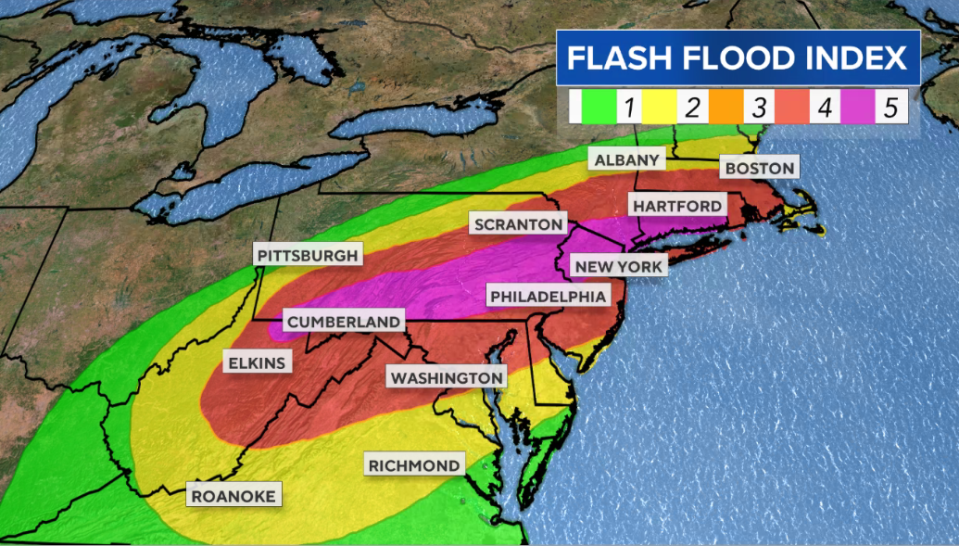 A rare high risk was issued by NOAA for the area shaded in purple.  / Credit: CBS News