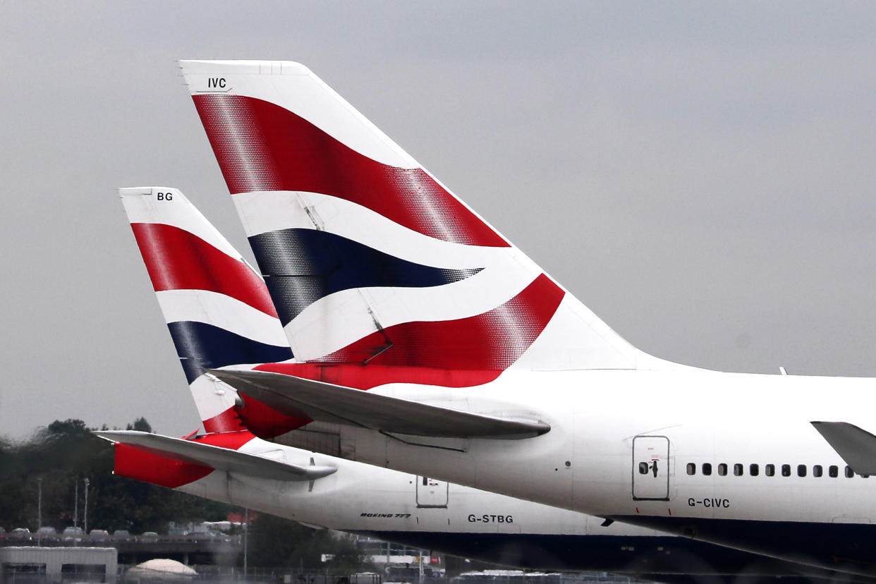 File photo dated 09/09/19 of British Airways planes at Terminal Five at Heathrow Airport, London, on day one of the first-ever strike by British Airways pilots, as flights will continue to be disrupted on Wednesday, despite the end of a 48-hour strike by pilots in a dispute over pay.