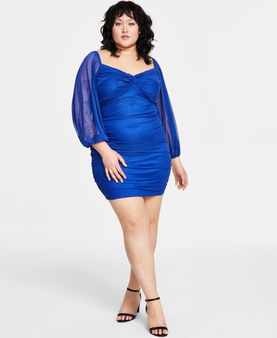 <p><a href="https://go.redirectingat.com?id=74968X1596630&url=https%3A%2F%2Fwww.macys.com%2Fshop%2Fproduct%2Fb-darlin-trendy-plus-size-ruched-glitter-bodycon-dress%3FID%3D15711381&sref=https%3A%2F%2Fwww.seventeen.com%2Ffashion%2Fg40720017%2Fplus-size-homecoming-dresses%2F" rel="nofollow noopener" target="_blank" data-ylk="slk:Shop Now;elm:context_link;itc:0;sec:content-canvas" class="link ">Shop Now</a></p><p>Plus Size Ruched Glitter Bodycon Dress</p><p>$35.19</p><p>macys.com</p>