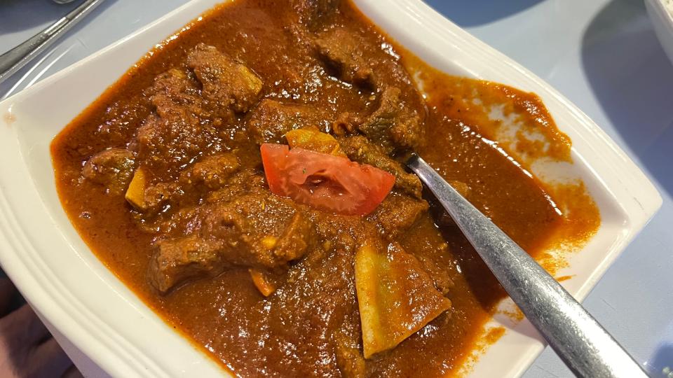 At Bolly Twist Taste of India in Stuart, the lamb vindaloo is spicy and full of lamb, potatoes and intense flavors without being mouth-numbing.