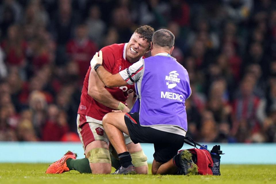 Will Rowlands hurt his shoulder against Argentina (Joe Giddens/PA) (PA Wire)