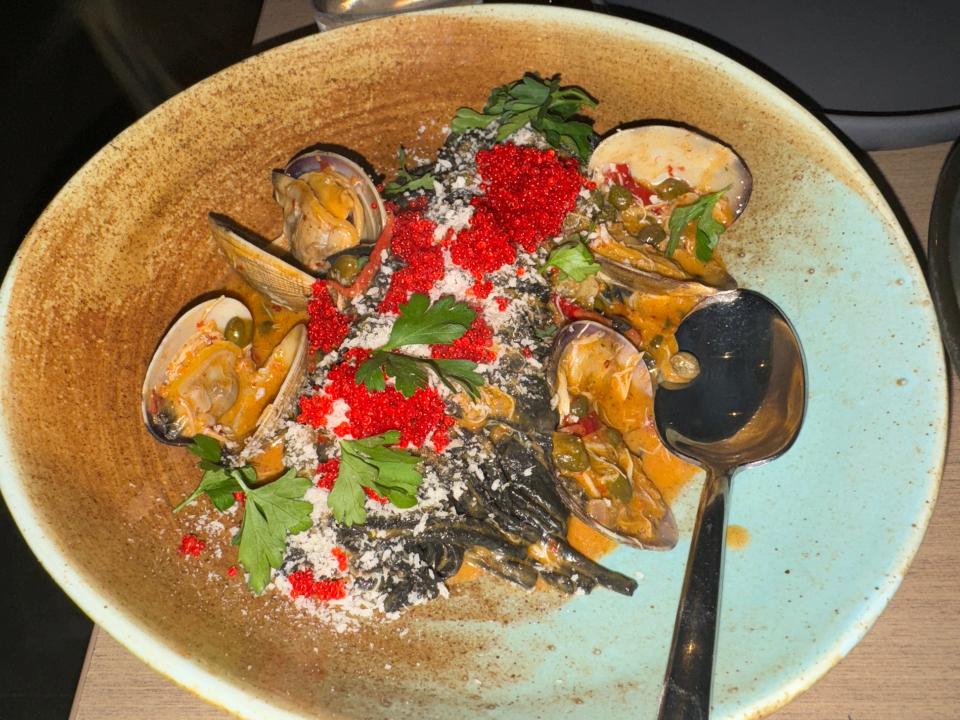 colorful clam dish from terra e mare restaurant