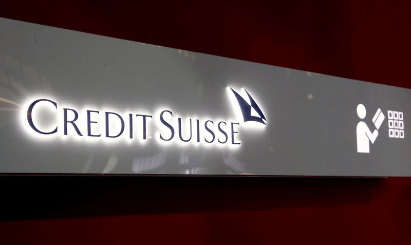 FILE PHOTO: The logo of Swiss bank Credit Suisse is seen in Zurich