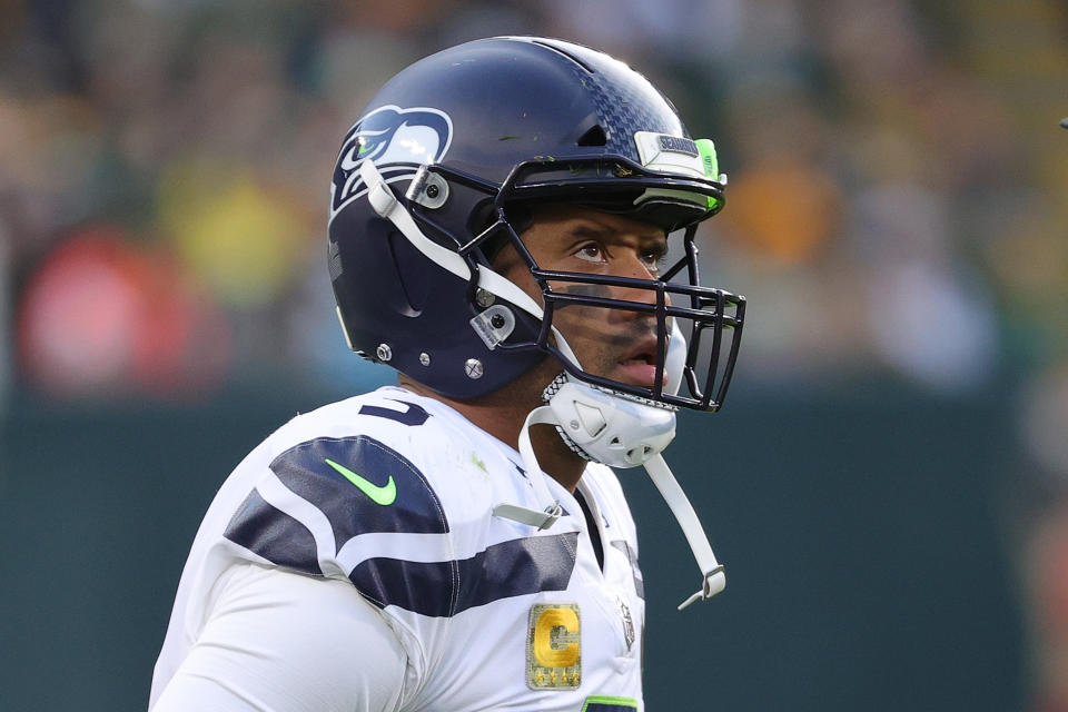 It's unclear whether Russell Wilson will be with the Seattle Seahawks in 2022. (Photo by Stacy Revere/Getty Images)