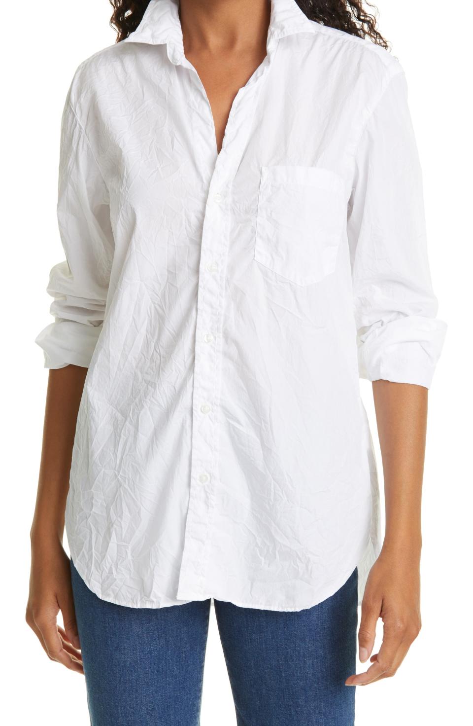 1) Joedy Crinkle Cotton Button-Up Shirt