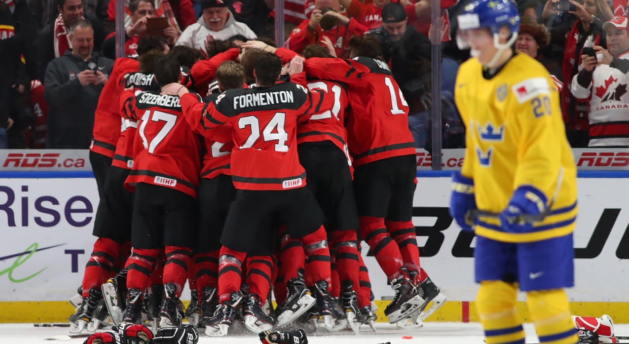 Canada reclaimed gold at the World Junior Hockey Championship on late winner from Tyler Steenbergen. (Photo by Kevin Hoffman/Getty Images)