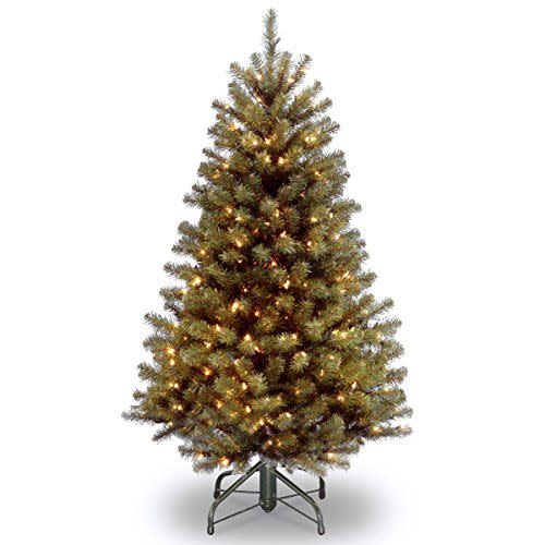 7) Pre-Lit Artificial Christmas Tree | Includes Pre-strung White Lights and Stand | North Valley Spruce - 4.5 ft