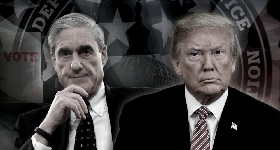 Robert Mueller, President Trump. (Photo illustration: Yahoo News; photos: AP)