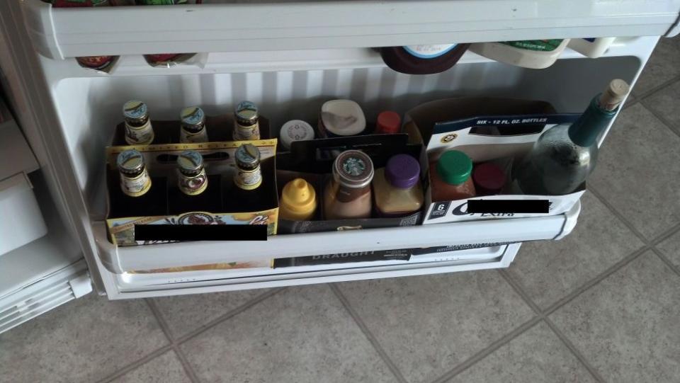 Use six pack containers to organize your fridge.