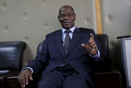 Ethics and Anti-Corruption Commission Chairman Philip Kinisu speaks during an interview with Reuters inside his office in Kenya's capital Nairobi, March 8, 2016. REUTERS/Thomas Mukoya