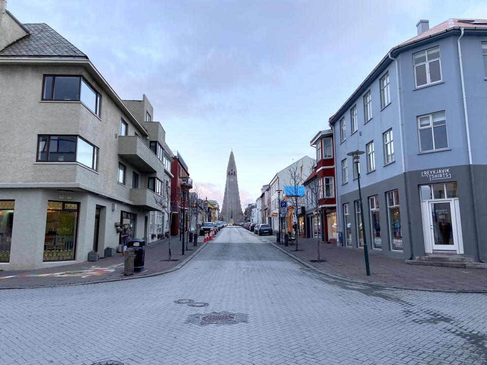 Image: Deserted streets in Reykjavik, Iceland. (Willem Marx / NBC News)