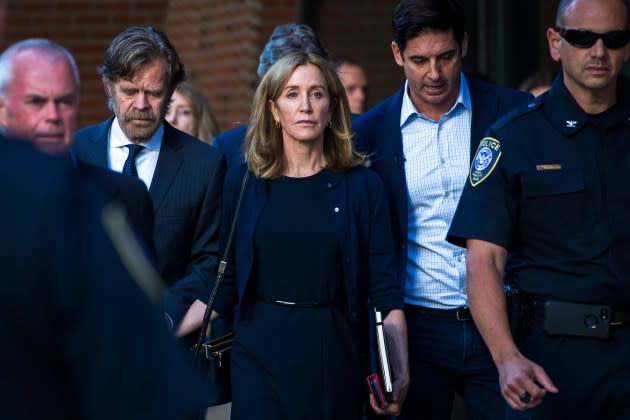Felicity Huffman Leaves Court - Credit: Nic Antaya for The Boston Globe via Getty Images