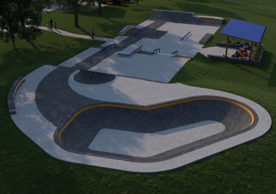 Renderings of the skate park design by American Ramp Company, shared by the City of Emporia.