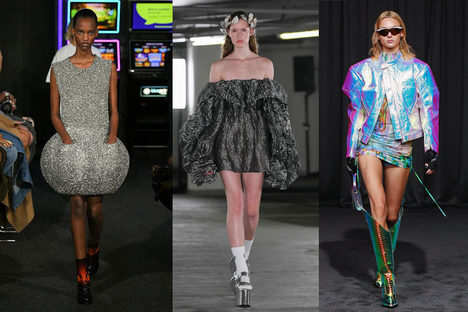 trends london fashion week runway motorsports metallics layering cut outs