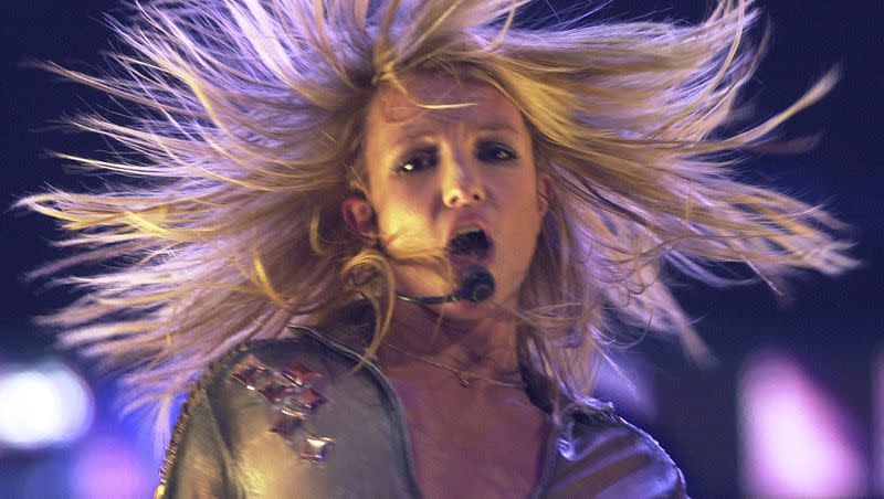 Britney Spears performs in concert in Buffalo, N.Y., Wednesday, June 26, 2002.