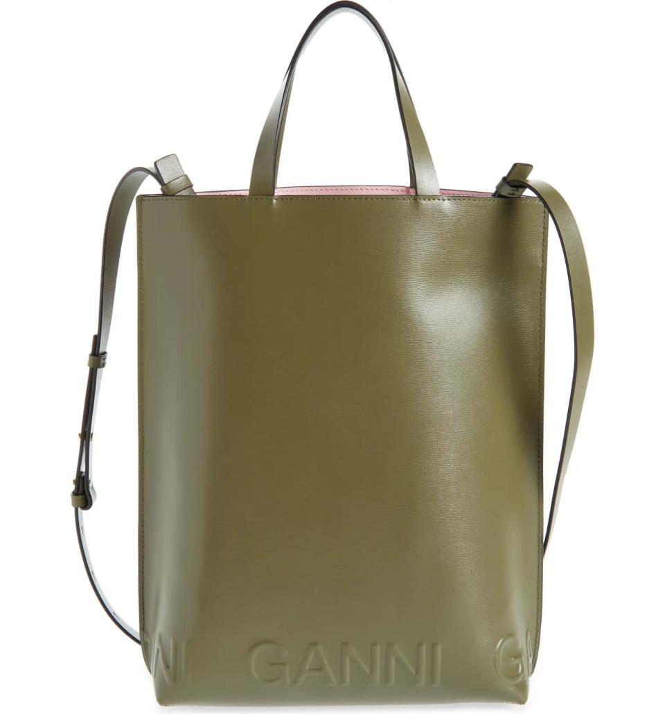 <p>Head back to the office in style with <span>Ganni's Medium Banner Recycled Leather Tote</span> ($159, originally $265). With plenty of room for your laptop, notebook, and important papers, this olive-tinged style will be a major compliment magnet.</p>