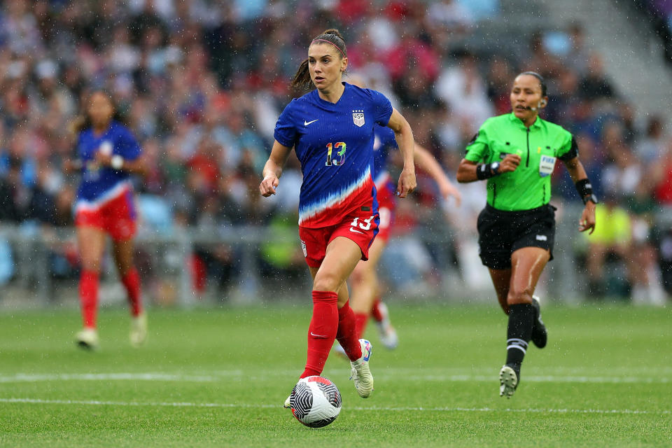 : U.S. women’s national soccer team striker Alex Morgan, another client, competes against Korea Republic earlier this month. 