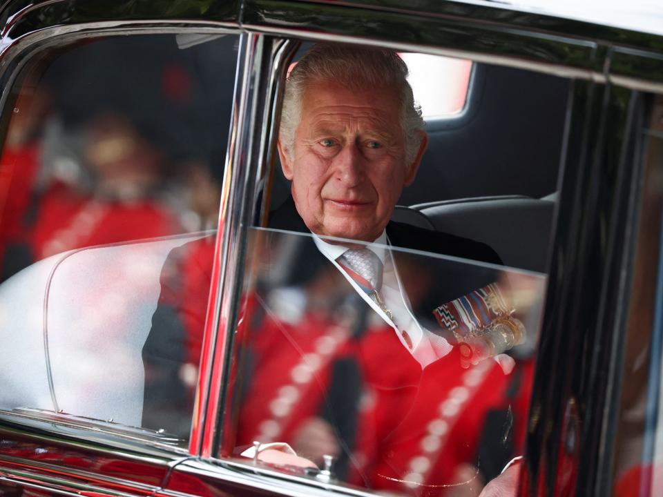 Prince Charles, Prince of Wales, arrives for the National Service of Thanksgiving to Celebrate the Platinum Jubilee of Her Majesty The Queen at St Paul's Cathedral.