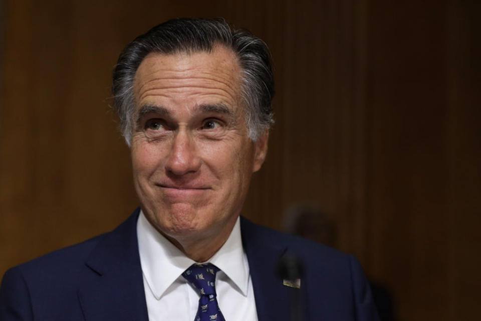 Sen. Mitt Romney (R-Utah) is one of the two senators behind a minimum wage counterproposal presented to Democrats on Tuesday.  (Photo: Alex Wong/Getty Images)