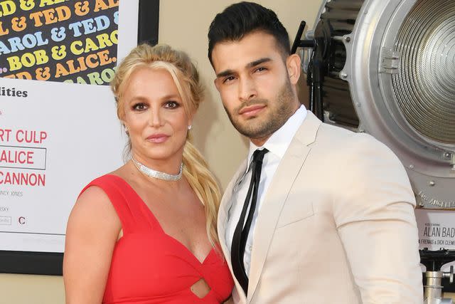 <p>Jon Kopaloff/FilmMagic</p> Britney Spears and Sam Asghari attend Sony Pictures' "Once Upon A Time...In Hollywood" Los Angeles Premiere