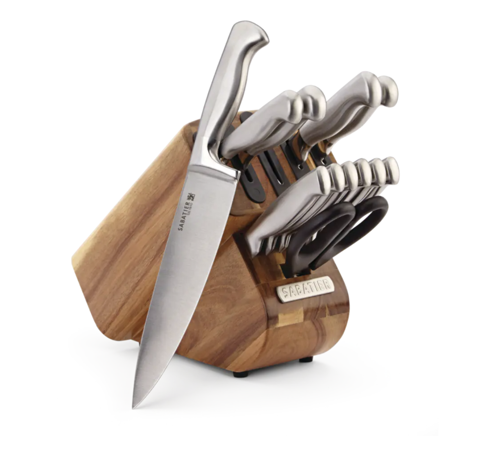 Sabatier Stainless Steel Knife Block Set with Edgekeeper (photo via Canadian Tire)