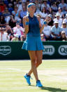 Tennis - WTA Premier - Nature Valley Classic - Edgbaston Priory Club, Birmingham, Britain - June 17, 2018 Czech Republic’s Petra Kvitova celebrates after winning the final against Slovakia’s Magdalena Rybarikova Action Images via Reuters/Ed Sykes