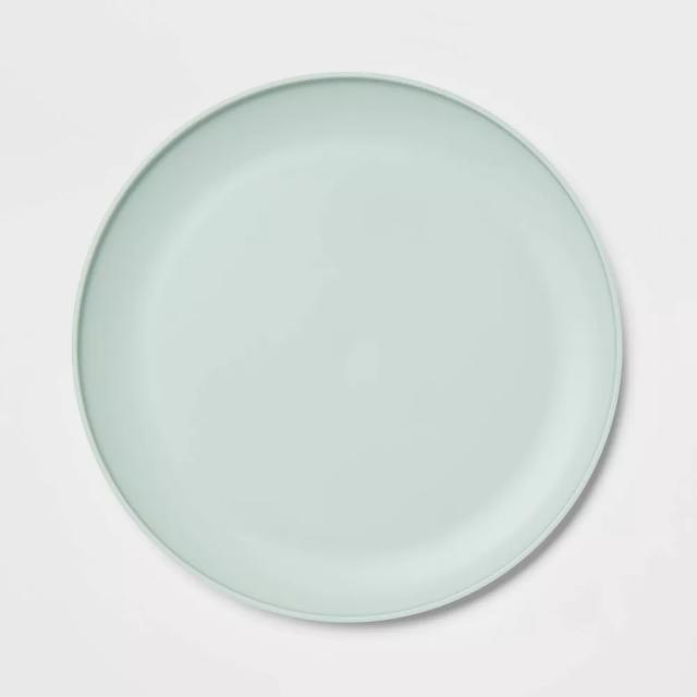 Mainstays Gray Round Plastic Plate, 10.5 inch 