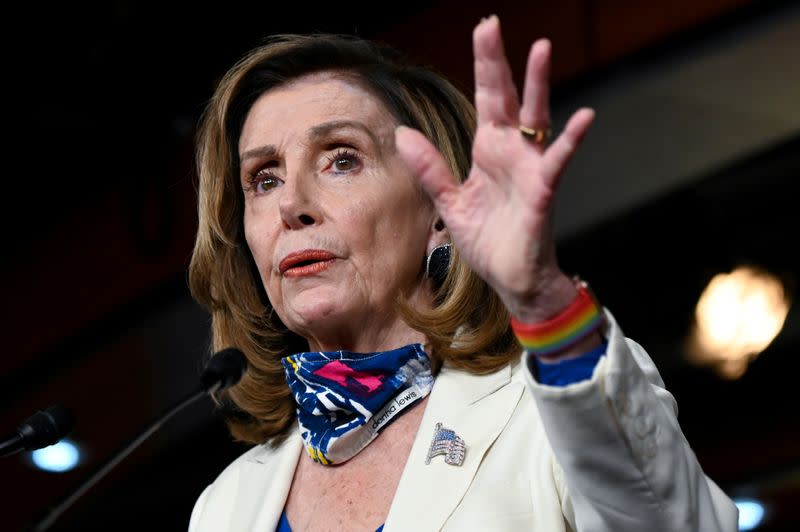 FILE PHOTO: U.S. House Speaker Pelosi participates in a news conference at the U.S. Capitol in Washington