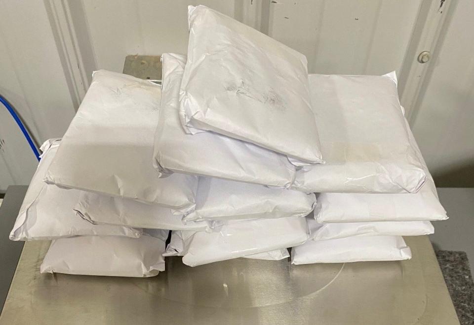 Packages of fentanyl mailed from California to Winslow, Maine in May 2024.