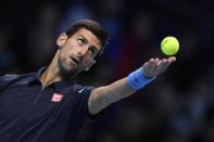 Britain Tennis - Barclays ATP World Tour Finals - O2 Arena, London - 19/11/16 Serbia's Novak Djokovic in action during his semi final match against Japan's Kei Nishikori Action Images via Reuters / Tony O'Brien Livepic