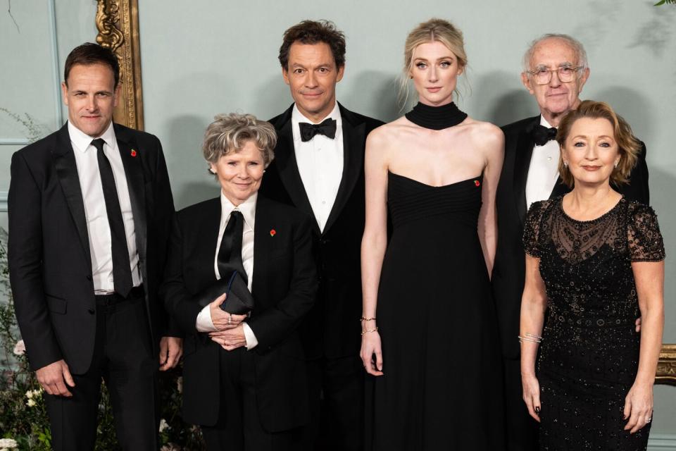 Jonny Lee Miller, Imelda Staunton, Dominic West, Elizabeth Debicki, Jonathan Pryce and Lesley Manville attend "The Crown" Season 5 World Premiere