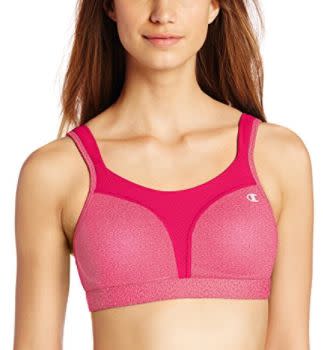 <strong>Size: </strong>Up to 42 DDD<strong><br />Amazon Reviews</strong>:&nbsp;2,309<br /><strong>Average Rating</strong>: 4.1 out of 5 stars<br /><br />Though Champion's designs aren't quite as size-inclusive as others in this list, <a href="https://www.amazon.com/Champion-Comfort-Full-Support-Viridian-Heather/dp/B011A0AQCA/ref=sr_1_1?s=apparel&amp;ie=UTF8&amp;qid=1515430933&amp;sr=1-1&amp;nodeID=1044990&amp;psd=1&amp;refinements=p_n_shoe_width_browse-vebin%3A492379011%2Cp_89%3AChampion&amp;th=1&amp;psc=1" target="_blank">their&nbsp;spot comfort full support sports bra</a>&nbsp;is&nbsp;well loved. It features moisture-wicking fabric, <a href="https://www.amazon.com/Champion-Comfort-Full-Support-Viridian-Heather/dp/B011A0AQCA/ref=sr_1_1?s=apparel&amp;ie=UTF8&amp;qid=1515430933&amp;sr=1-1&amp;nodeID=1044990&amp;psd=1&amp;refinements=p_n_shoe_width_browse-vebin%3A492379011%2Cp_89%3AChampion&amp;th=1&amp;psc=1" target="_blank">gel-infused straps for comfort</a>, and molded cups for shape and support.&nbsp;<br /><br /><i>&ldquo;Good coverage for high impact sports.&rdquo;&nbsp;&mdash; Reviewer<br /></i><br /><i>&ldquo;These bras are the best if you have large boobs. I'm a 40DD and I put this bra on and NOTHING MOVES&rdquo;&nbsp;&mdash; Reviewer<br /></i><br /><i>&ldquo;Only worn it once so far, but quite happy with it. Support without underwires.&rdquo;&nbsp;&mdash; Reviewer<br /><br /></i>Get <a href="https://www.amazon.com/Champion-Comfort-Full-Support-Viridian-Heather/dp/B011A0AQCA/ref=sr_1_1?s=apparel&amp;ie=UTF8&amp;qid=1515430933&amp;sr=1-1&amp;nodeID=1044990&amp;psd=1&amp;refinements=p_n_shoe_width_browse-vebin%3A492379011%2Cp_89%3AChampion&amp;th=1&amp;psc=1" target="_blank">Champion's spot comfort full support bra here</a>.&nbsp;