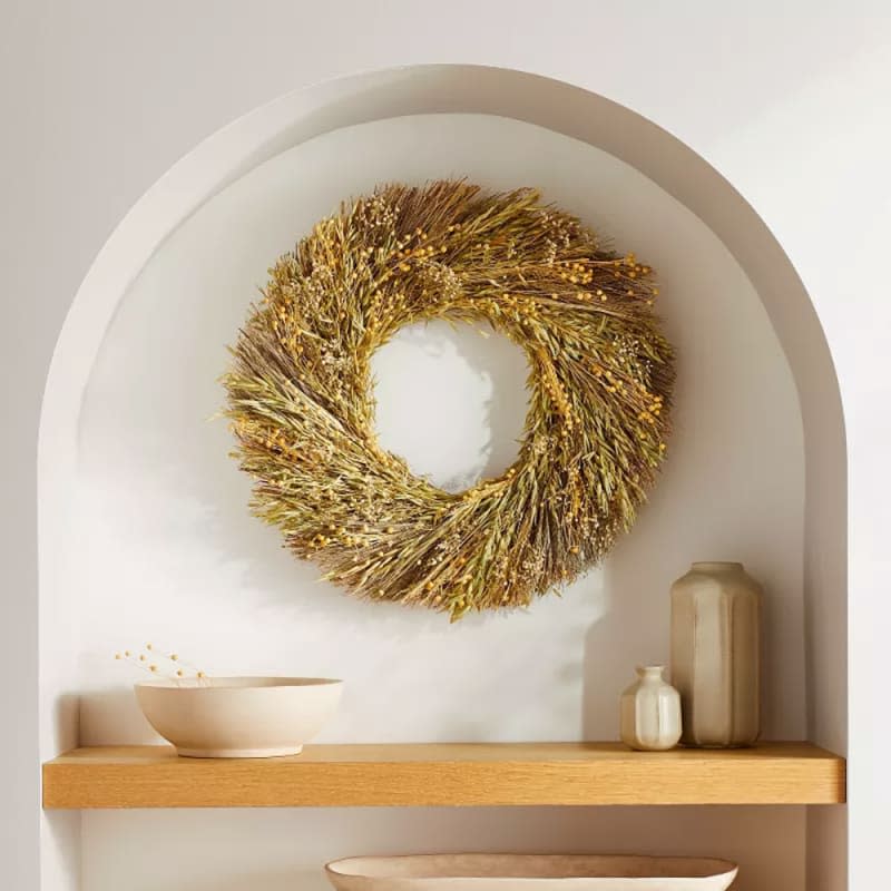 21" Preserved Grass & Lino Wreath - Hearth & Hand