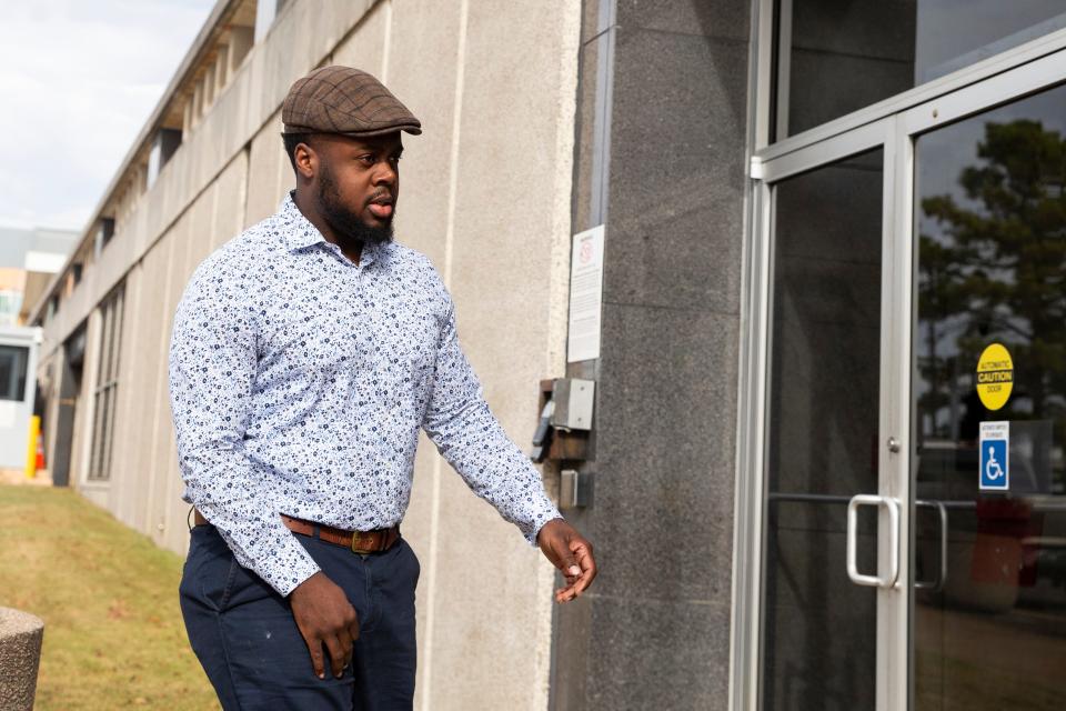 Tadarrius Bean, one of the five former Memphis Police Department officers charged with the beating of Tyre Nichols, walks into the Odell Horton Federal Building to make an appearance in court in Downtown Memphis, on Tuesday, November 14, 2023.