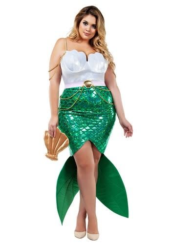 7) Plus Size Women's Alluring Sea Siren Mermaid Costume