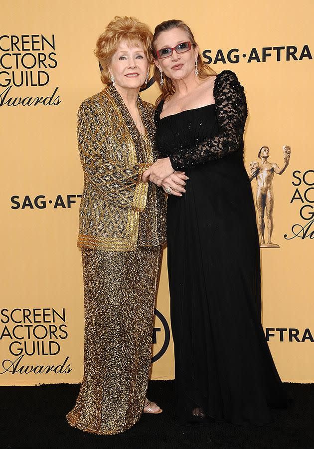 Carrie and her mum Debbie at the 21st Annual Screen Actors Guild Awards in 2015. Source: Getty