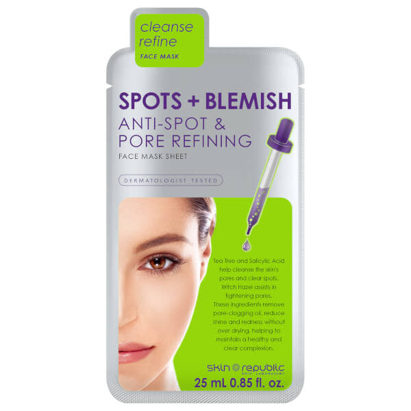 <p>For skin that’s prone to spots, this cleansing and refining sheet mask helps to clear your skin of excess oil and blemishes, without over-drying your face. With tea tree oil, salicylic acid and witch hazel, it’s rich in natural anti-inflammatories and spot-busting ingredients.<br><a rel="nofollow noopener" href="http://tidd.ly/6993a99f" target="_blank" data-ylk="slk:Buy here;elm:context_link;itc:0;sec:content-canvas" class="link ">Buy here</a> </p>