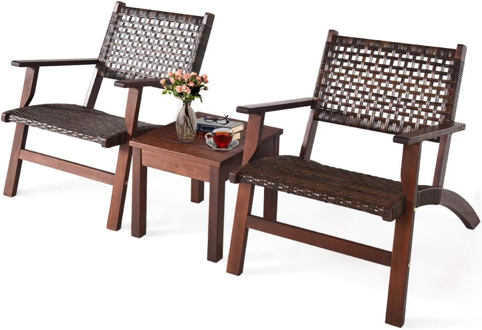 Tangkula 3 PCS Patio Conversation Set. Image via Amazon.