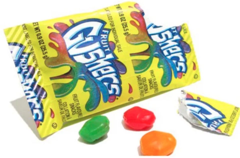 opened package of Gushers